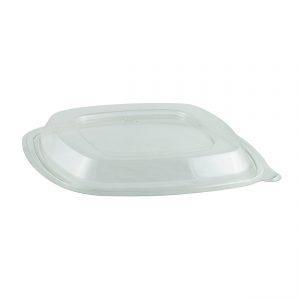 Crystal Classics CP800L - 8" Square Bowl Clear Light Duty Lid, RPET / Fits CP832, CPS832C, CPS848, CPS848C