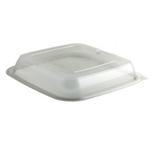 Culinary Squares CS85LHX1 - 8" Square Lid Microwavable One Compartment Polypropylene Clear Deep Anti-Fog, Fits CS85321, CS85323