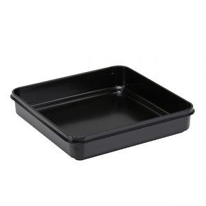 BonFaire BF5200 - 10" Square PETE Container Executive Meal Tray One Compartment Black Base