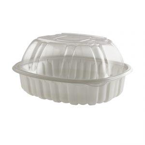 Nature's Best 4110800 - 9.5" x 7.5" Large Roaster Microwavable Natural Base And Clear Anti-Fog High Polypropylene Dome Vented Lid Combo Pack