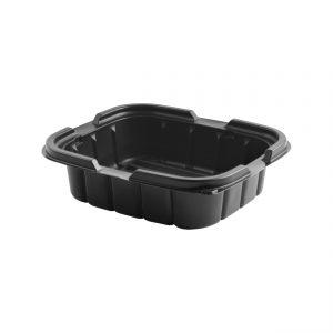 Crisp Food Technologies CF616 - 7" x 6" Rectangle Container 14 oz Microwavable Polypropylene One Compartment Black Base